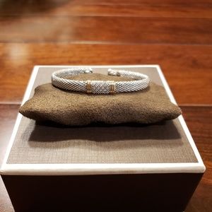 Sterling Silver Bracelet with 14 Karat Gold Trim